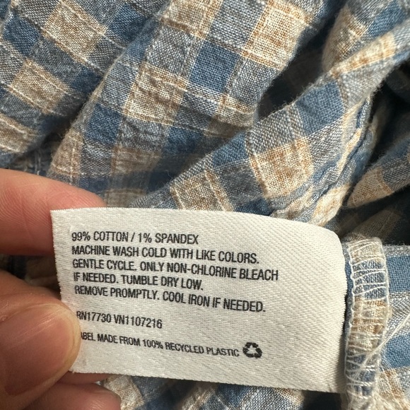 The Nines by HATCH Blue and Cream Checkered Maternity Dress - Picture 4 of 4